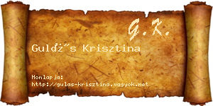 Gulás Krisztina névjegykártya