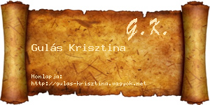 Gulás Krisztina névjegykártya