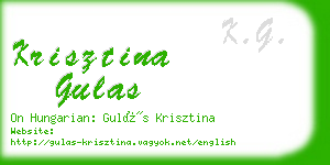 krisztina gulas business card